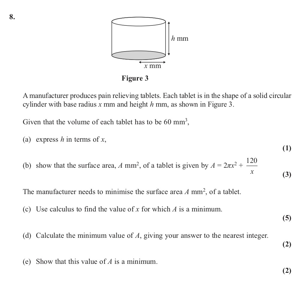 A-manufacturer-produces-pain-relieving-tablets-Edexcel-A-Level Maths Pure-Question 9-2012-Paper 3.png